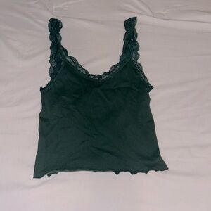 Medium- fits like small- forever 21 dark green tank crop top